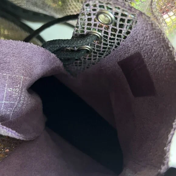 Dr. Martens 1460 Pascal Pink Iridescent Metallic Shiny Combat Boots Size 6 - Picture 15 of 16